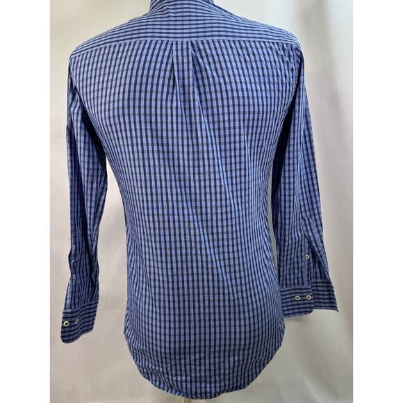 GOLF Peter Millar Shirt Mens Sm Blue Checks Plaid Button Down Long Sleeve Cotton - Picture 2 of 6